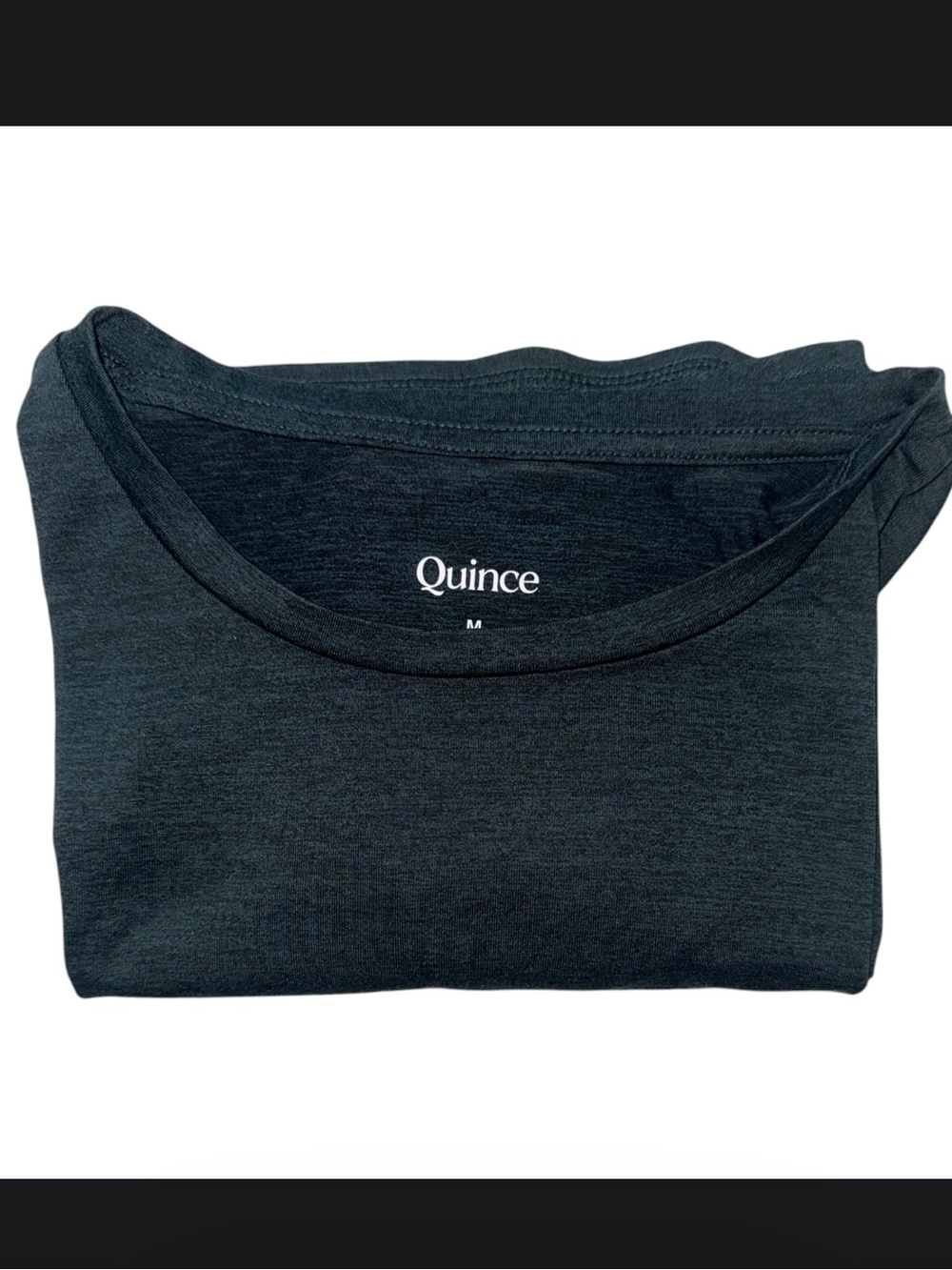 Quince Flowknit Breeze Tee Heather Green Short Sleeve Crewneck Top Medium - Picture 2 of 12